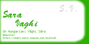 sara vaghi business card